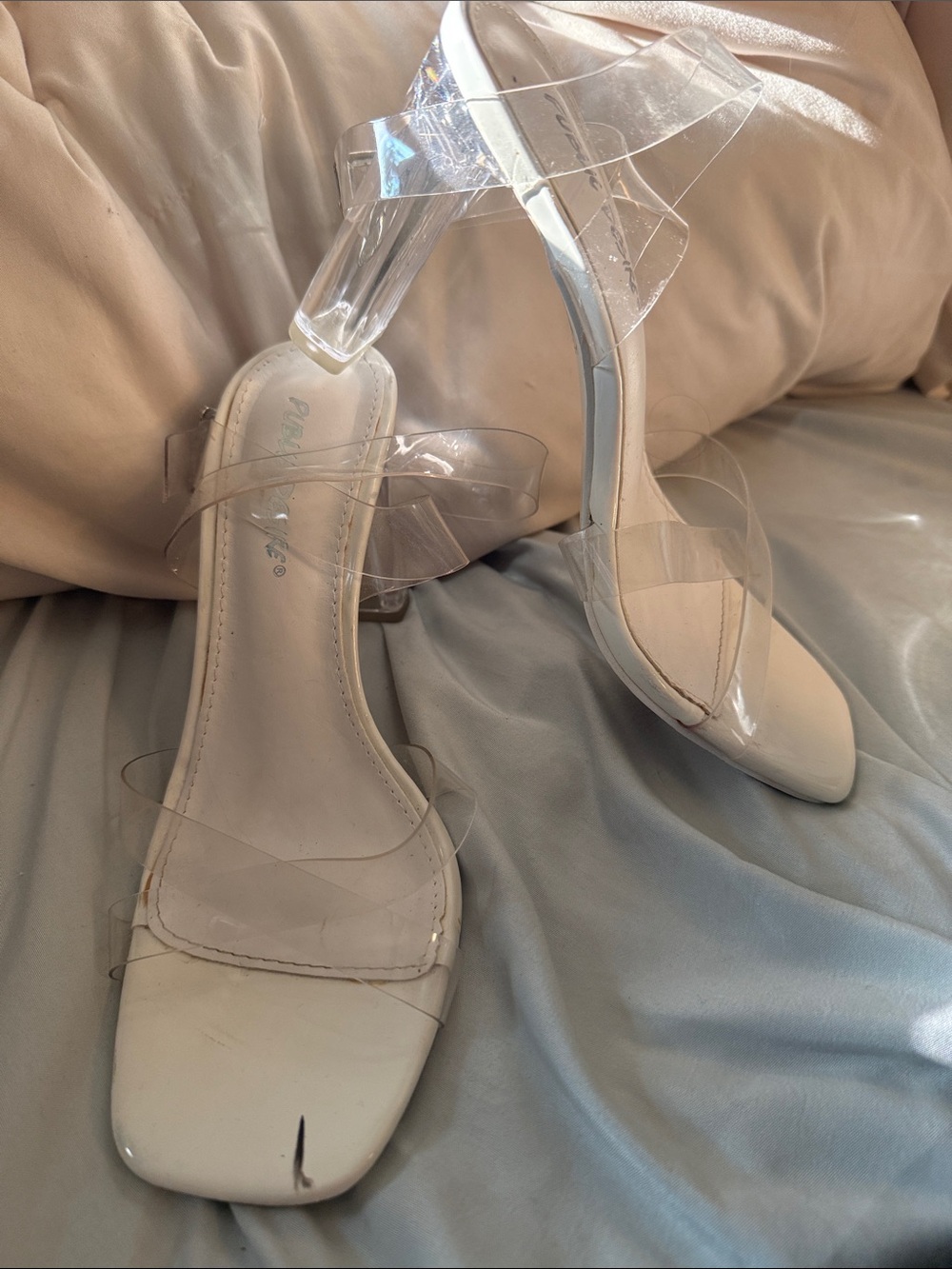 Public desire clear heels, size 5W wide width